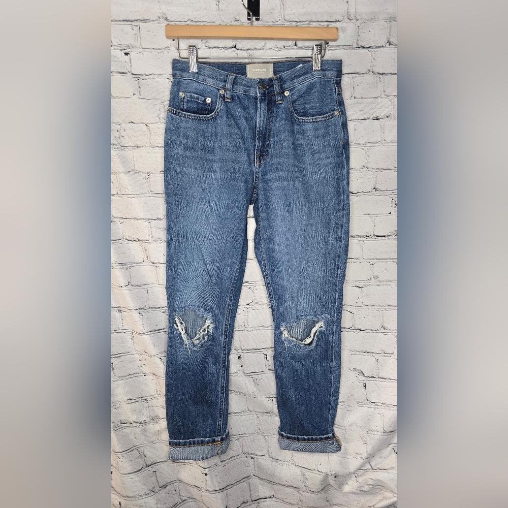 Everlane The Summer Jean Distressed Cropped Jeans Size 25
